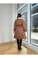 Belted Brown Women's Puffer Coat