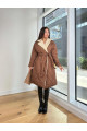 Belted Brown Women's Puffer Coat