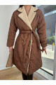 Belted Brown Women's Puffer Coat